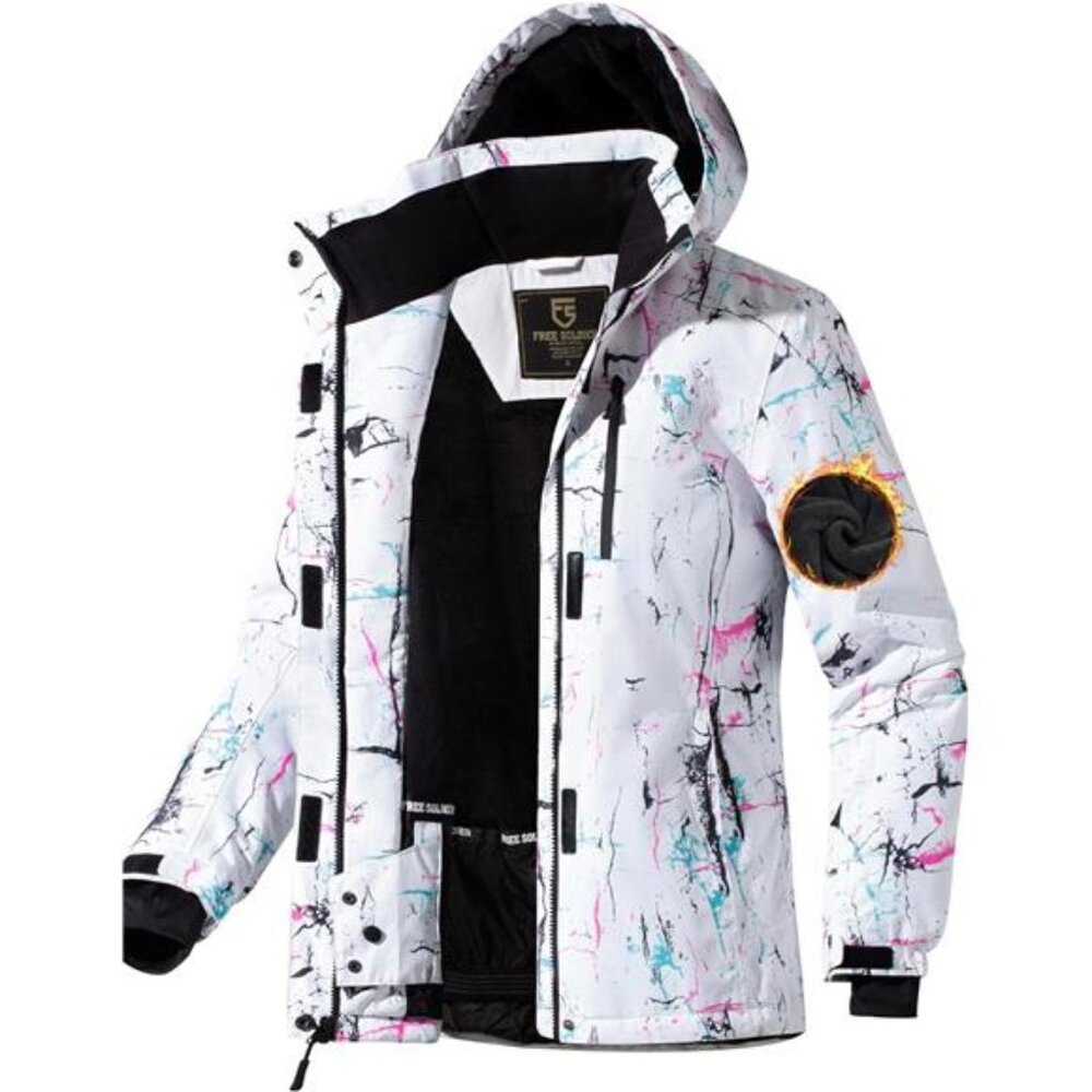 Women’s Waterproof Ski Snow Jacket | Fleece Lined Winter Coat w/ Hood
